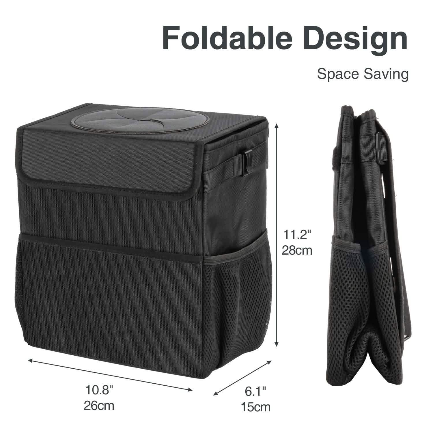 Ryhpez Car Trash Can with Lid - Car Trash Bag Hanging with Storage Pockets by DailySale