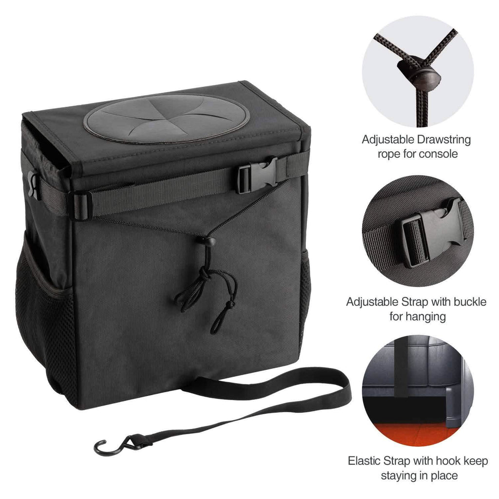 Ryhpez Car Trash Can with Lid - Car Trash Bag Hanging with Storage Pockets by DailySale