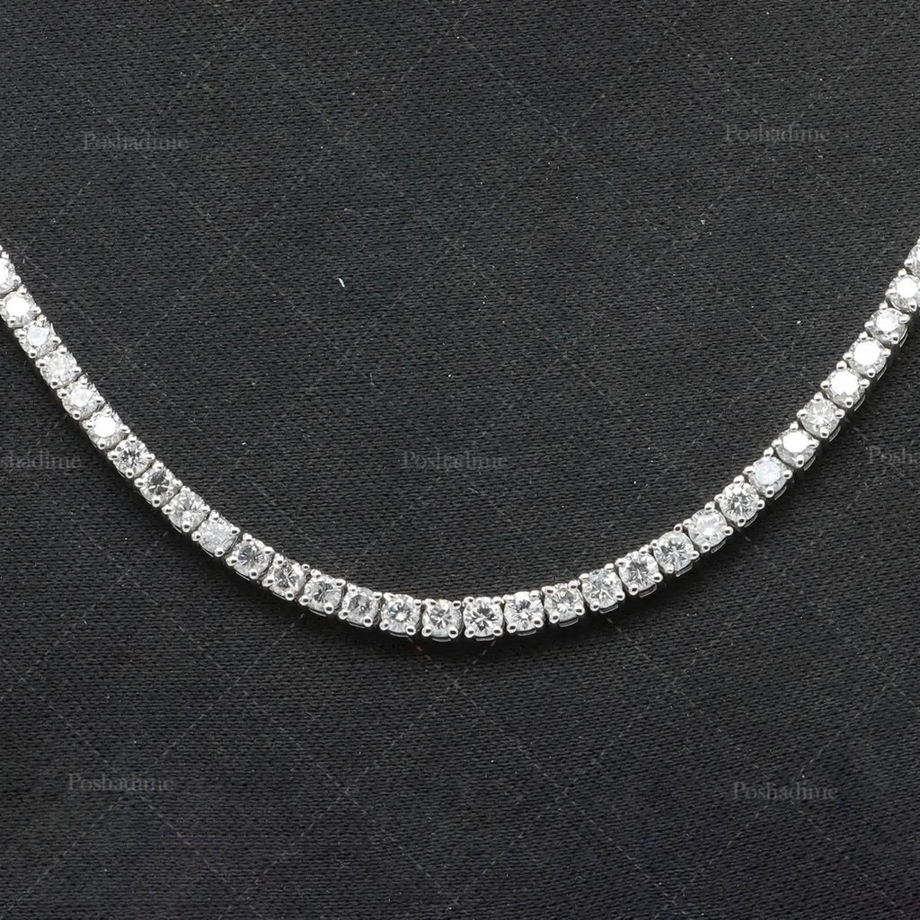 4.3CT Certified Round Lab Grown Diamond 18" Tennis Necklace Solid 14K White Gold by DailySale