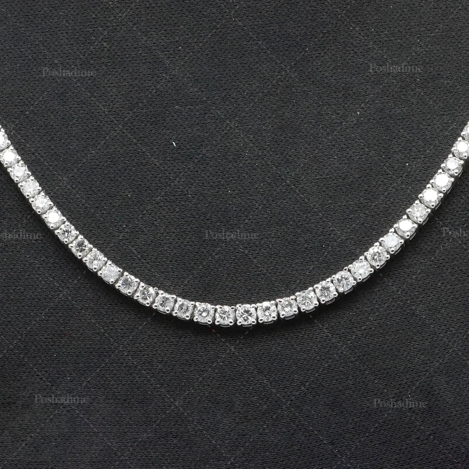 4.3CT Certified Round Lab Grown Diamond 18" Tennis Necklace Solid 14K White Gold by DailySale