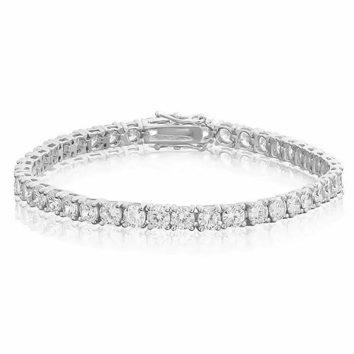 16 Carat TW Round Lab Grown Diamond 8” Tennis Bracelet in 14k White Gold by DailySale