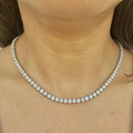 25 Carat Round Genuine Lab Grown Diamond Tennis Necklace 16" by DailySale