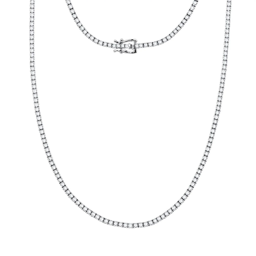 Ct Round Certified Lab Grown Diamond 14K Solid Gold Women’s Tennis Necklace (18") by DailySale