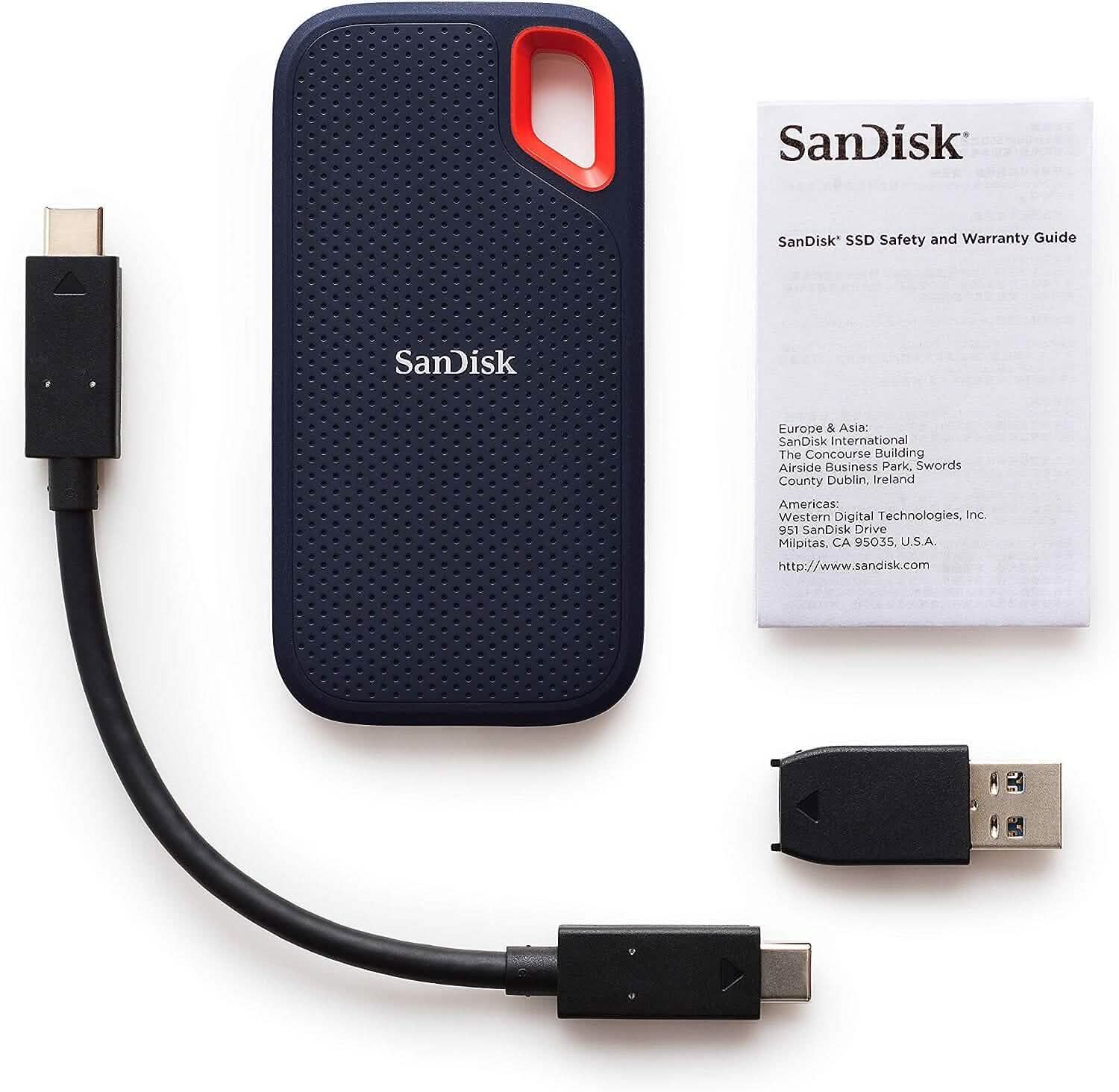SanDisk 1TB Extreme Portable External SSD - Up to 550MB/s USB-C, USB 3.1 (Refurbished) by DailySale