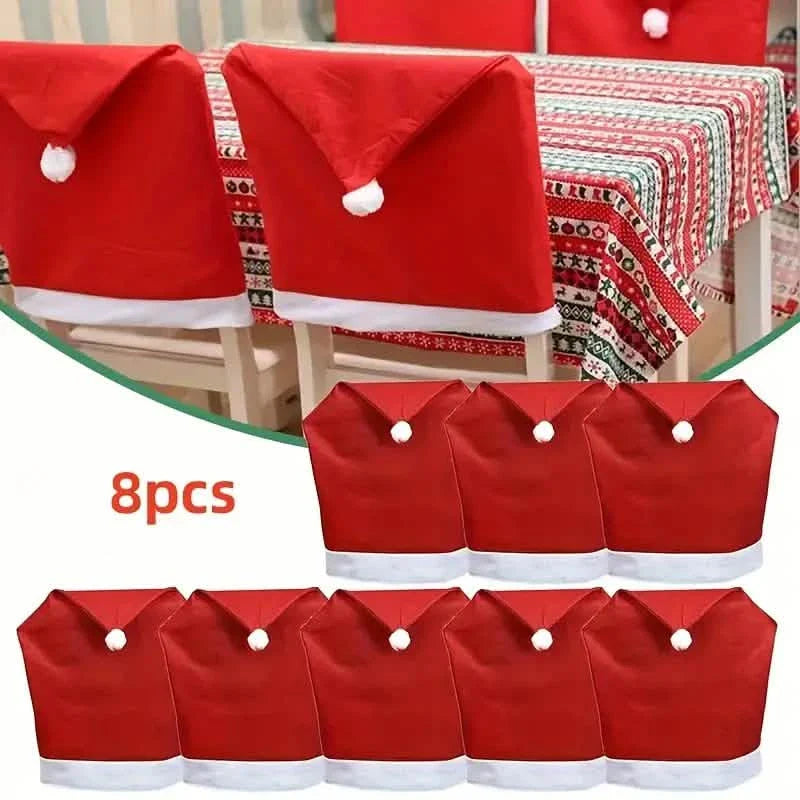 Santa Hats Dining Chair Covers Slipcover by DailySale