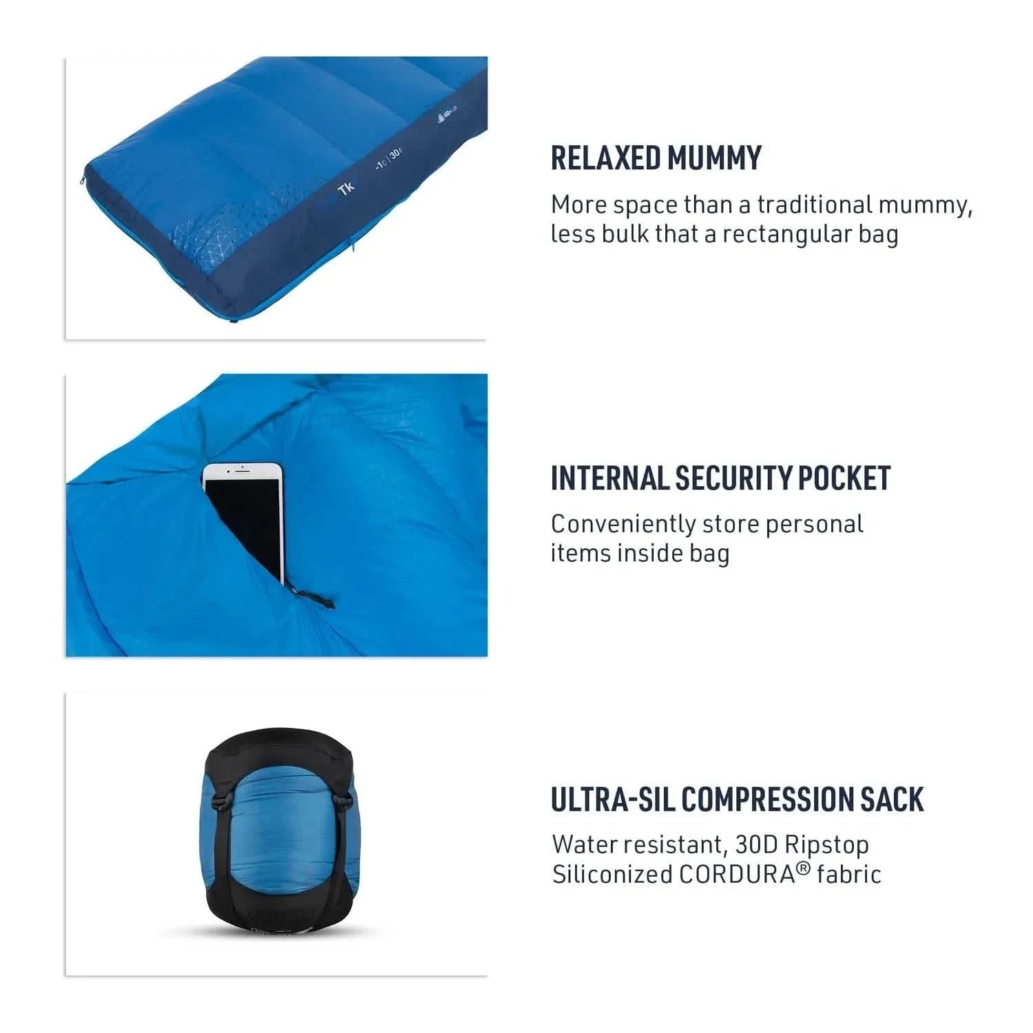 Sea to Summit Trek TKI 30 Degree Down Sleeping Bag TK1 - Reg by DailySale