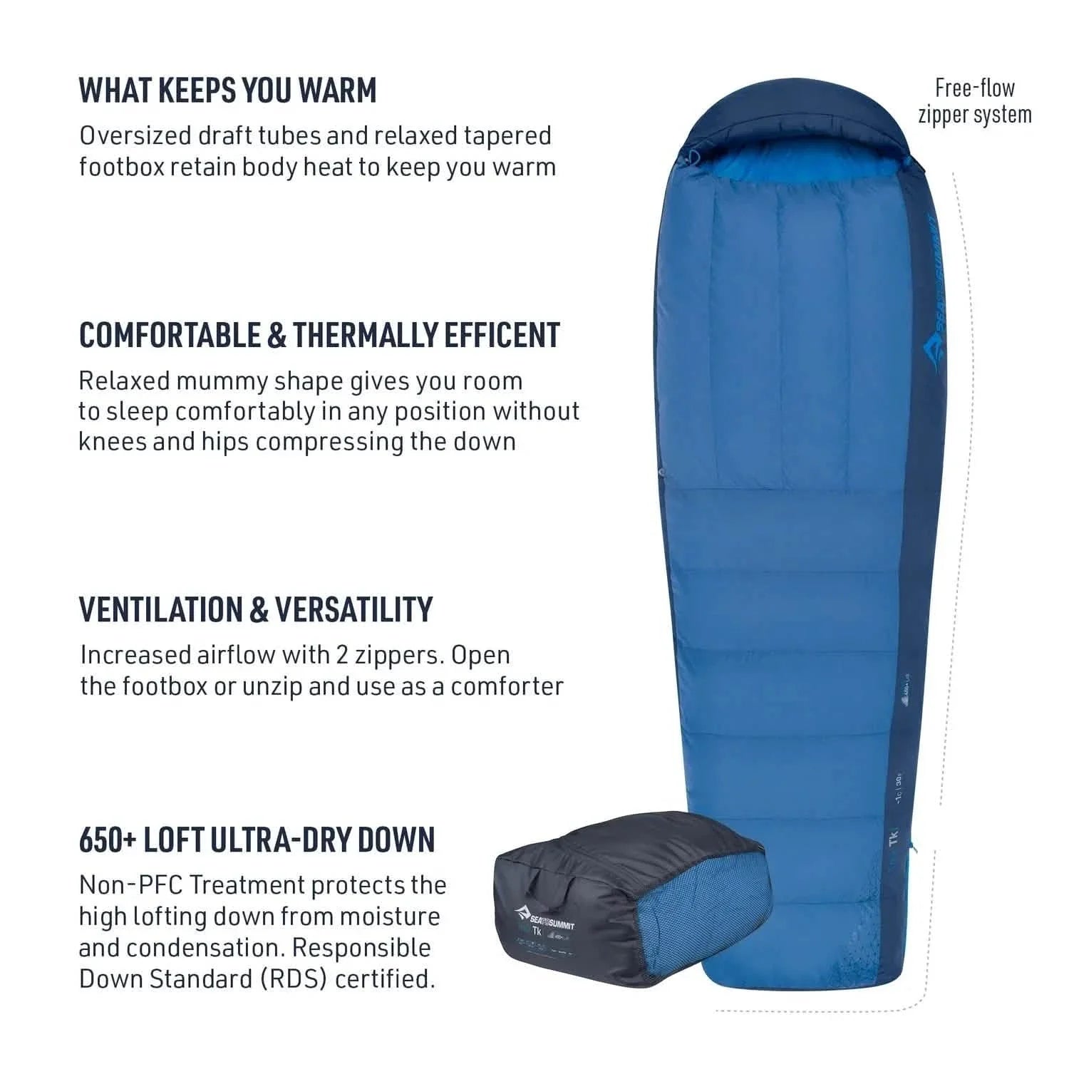 Sea to Summit Trek TKI 30 Degree Down Sleeping Bag TK1 - Reg by DailySale