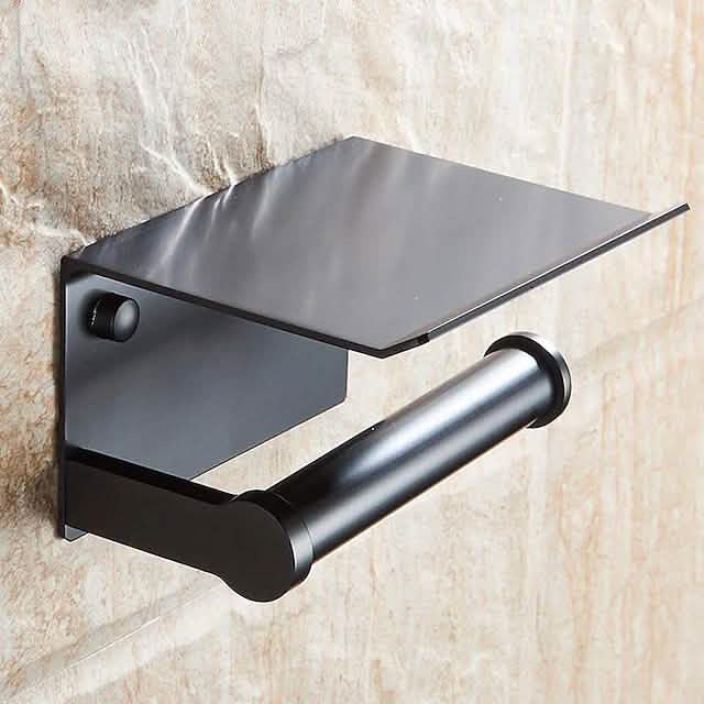 Self-adhesive Toilet Paper Holder With Shelf by DailySale