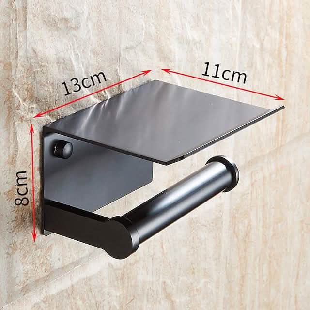 Self-adhesive Toilet Paper Holder With Shelf by DailySale