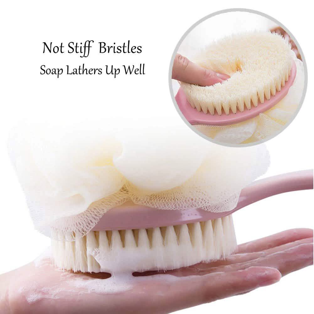 Shower Body Brush with Bristles and Loofah by DailySale