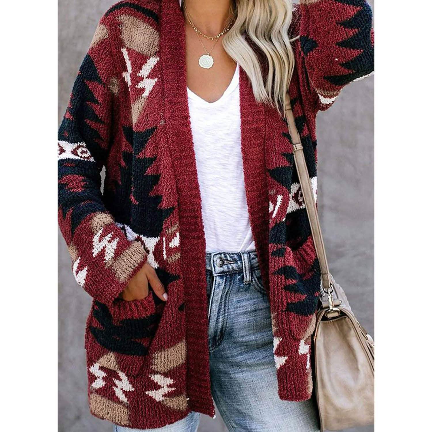 Sidefeel Women Open Front Cardigan Sweater Button Down Knit Sweater Coat by DailySale