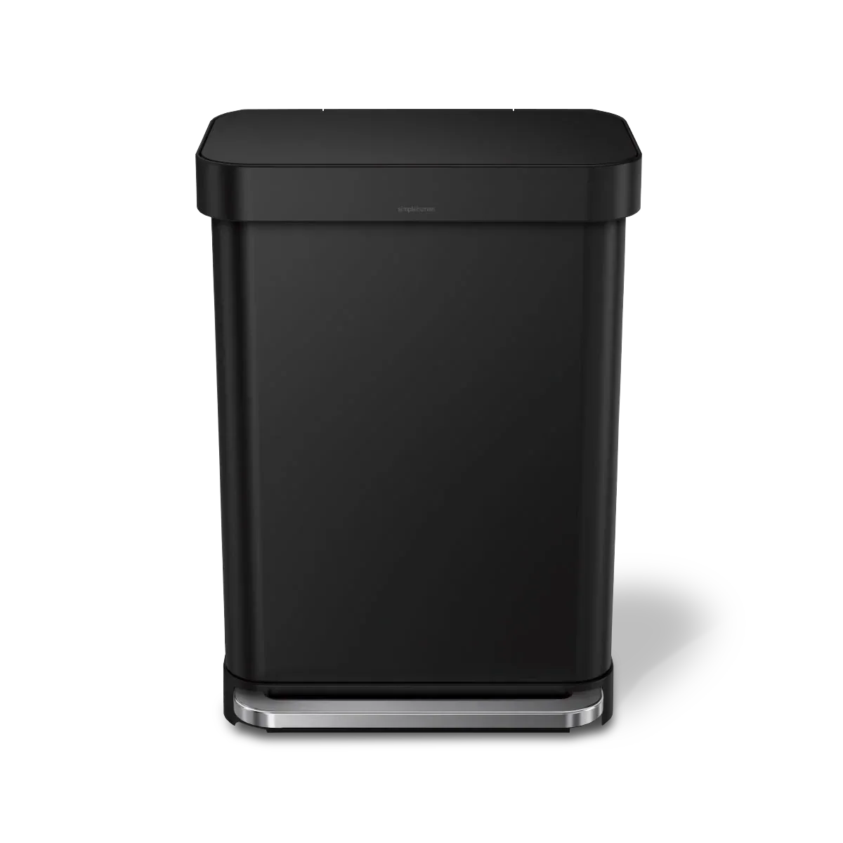 simplehuman 55-Liter Matte Black Indoor Kitchen Hinged Lid Trash Can by DailySale