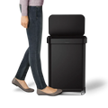 simplehuman 55-Liter Matte Black Indoor Kitchen Hinged Lid Trash Can by DailySale