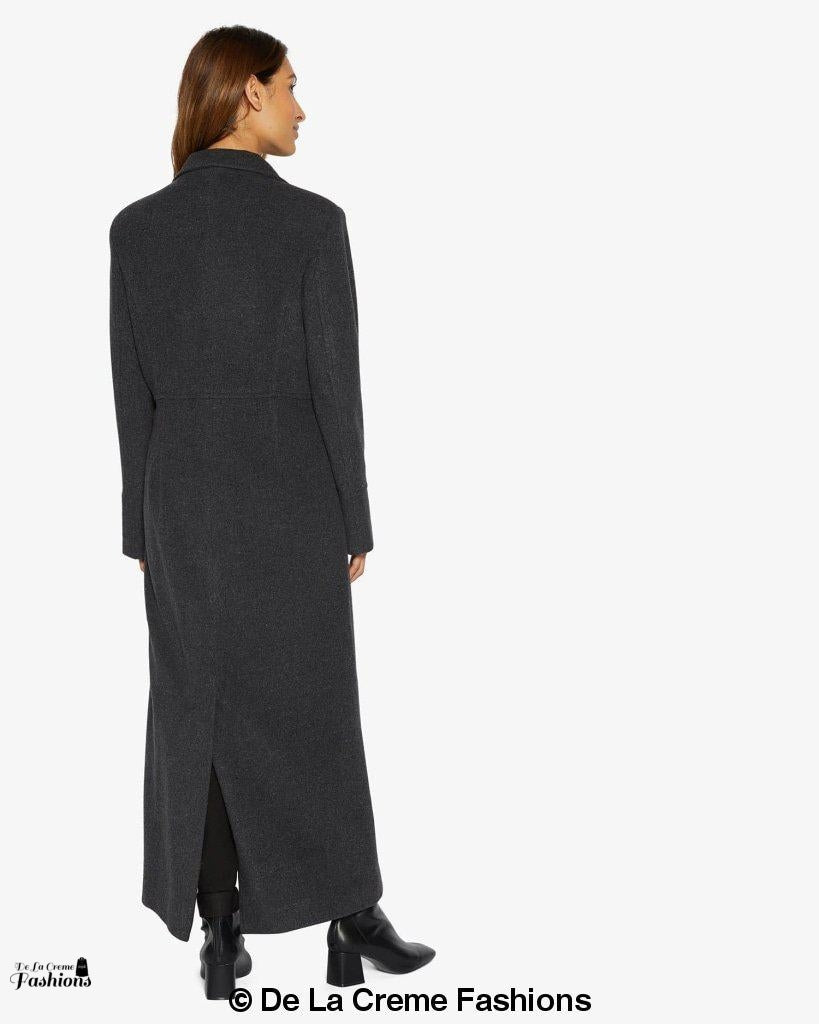 Slim Fit Wool Blend Longline Maxi Coat (1816) - Goddess Imports Marketplace