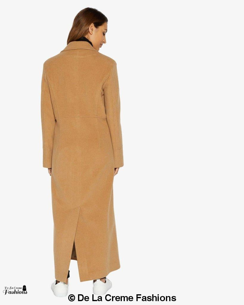 Slim Fit Wool Blend Longline Maxi Coat (1816) - Goddess Imports Marketplace