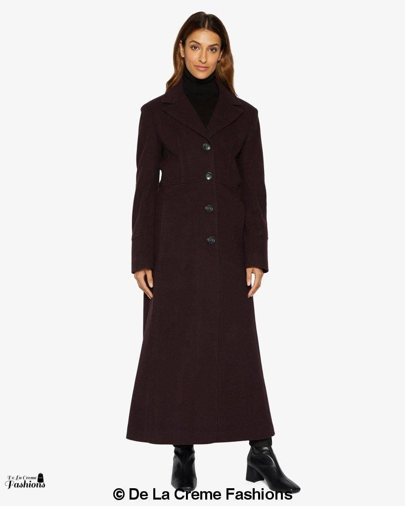 Slim Fit Wool Blend Longline Maxi Coat (1816) - Goddess Imports Marketplace
