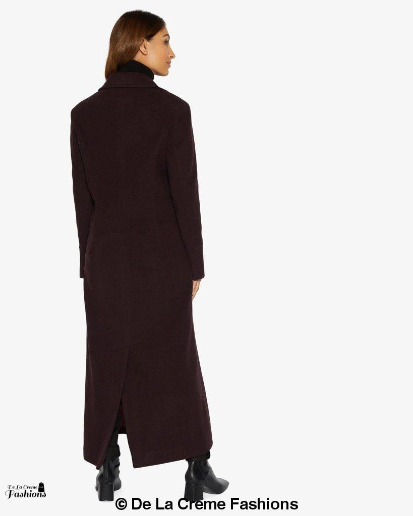Slim Fit Wool Blend Longline Maxi Coat (1816) - Goddess Imports Marketplace