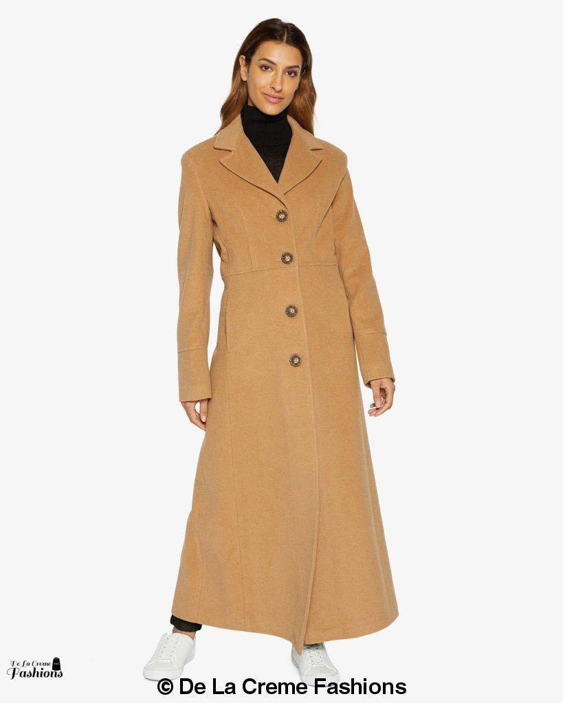Slim Fit Wool Blend Longline Maxi Coat (1816) - Goddess Imports Marketplace