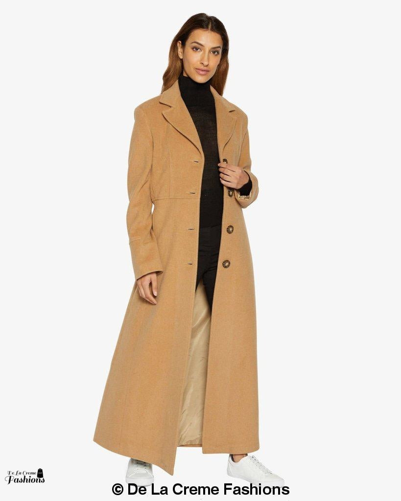 Slim Fit Wool Blend Longline Maxi Coat (1816) - Goddess Imports Marketplace