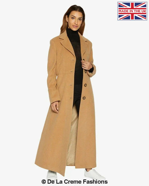 Slim Fit Wool Blend Longline Maxi Coat (1816) - Goddess Imports Marketplace
