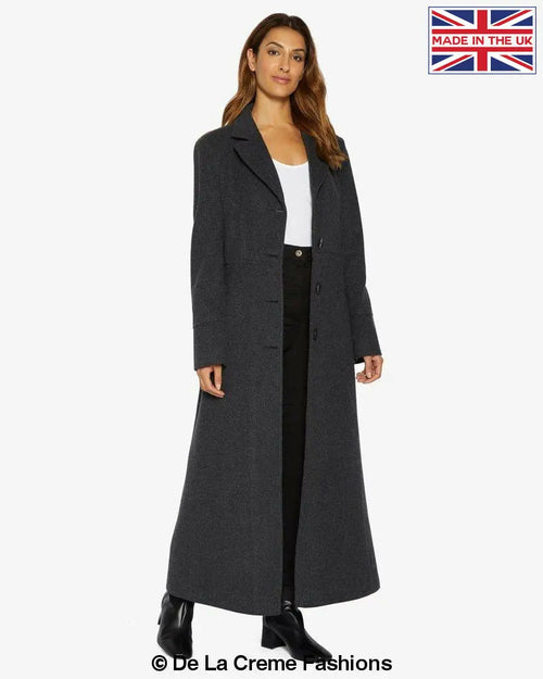 Slim Fit Wool Blend Longline Maxi Coat (1816) - Goddess Imports Marketplace
