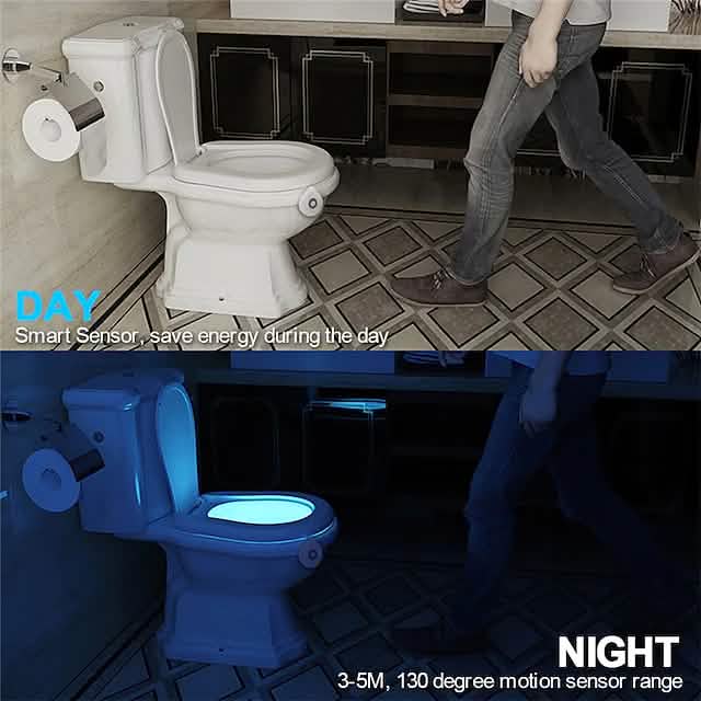 Smart PIR Motion Sensor Toilet Seat Night Light by DailySale