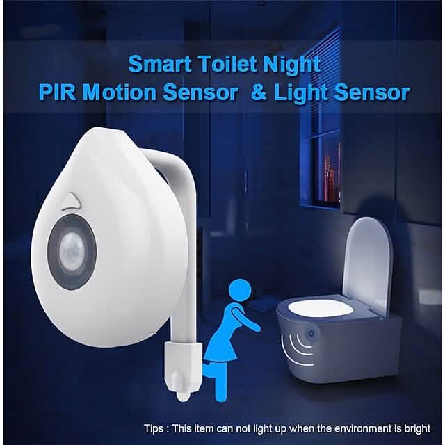 Smart PIR Motion Sensor Toilet Seat Night Light by DailySale