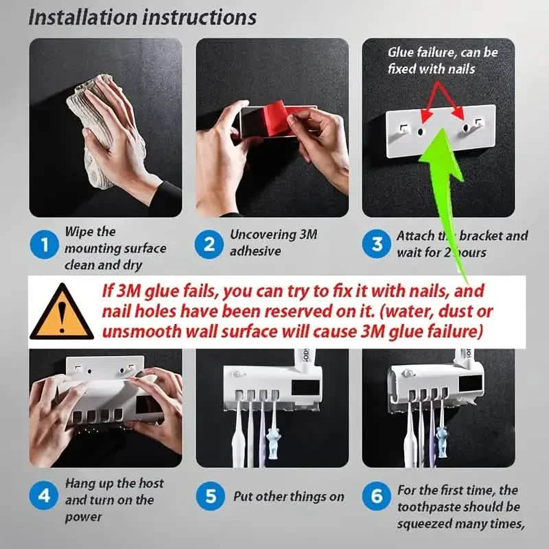 Smart Wall-Mounted Toothbrush UV Sterilizer by DailySale