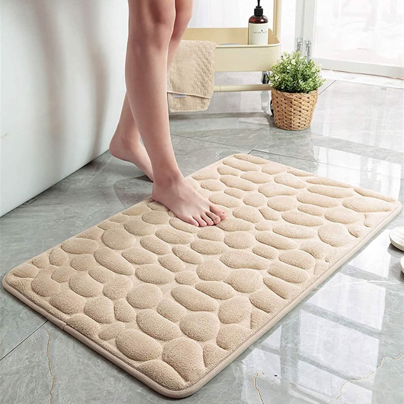 Soft Memory Foam Non Slip Cobblestone Embossing Bath Mat by DailySale