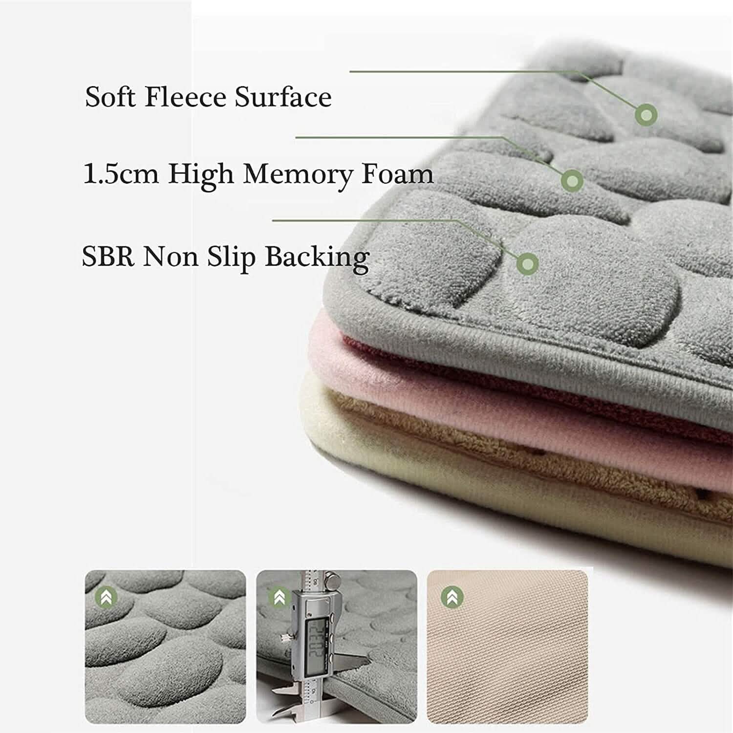 Soft Memory Foam Non Slip Cobblestone Embossing Bath Mat by DailySale