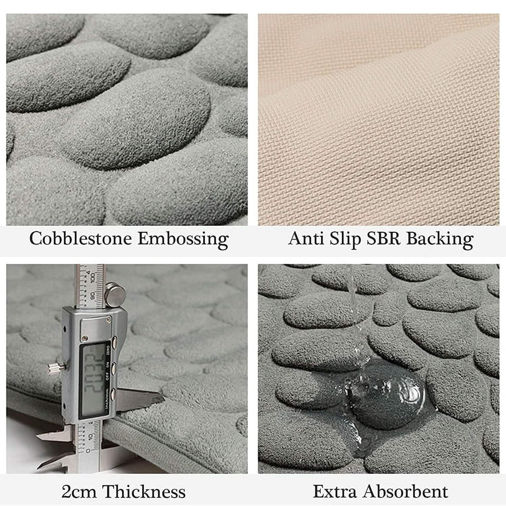 Soft Memory Foam Non Slip Cobblestone Embossing Bath Mat by DailySale