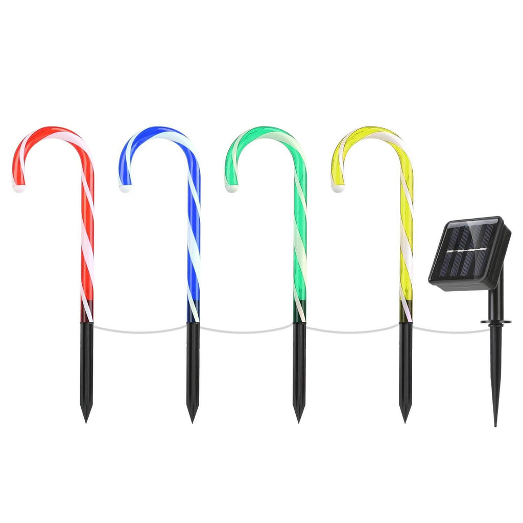 Solar Christmas Candy Cane Light IP55 Waterproof Stake Light by DailySale