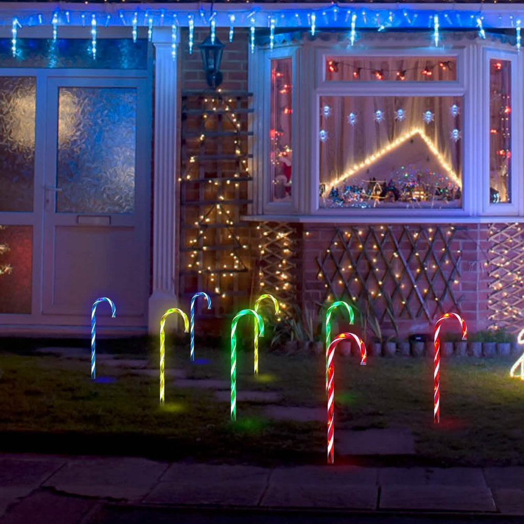 Solar Christmas Candy Cane Light IP55 Waterproof Stake Light by DailySale