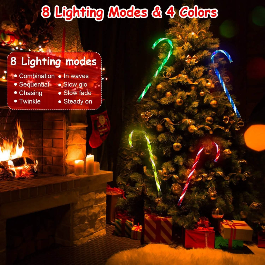 Solar Christmas Candy Cane Light IP55 Waterproof Stake Light by DailySale