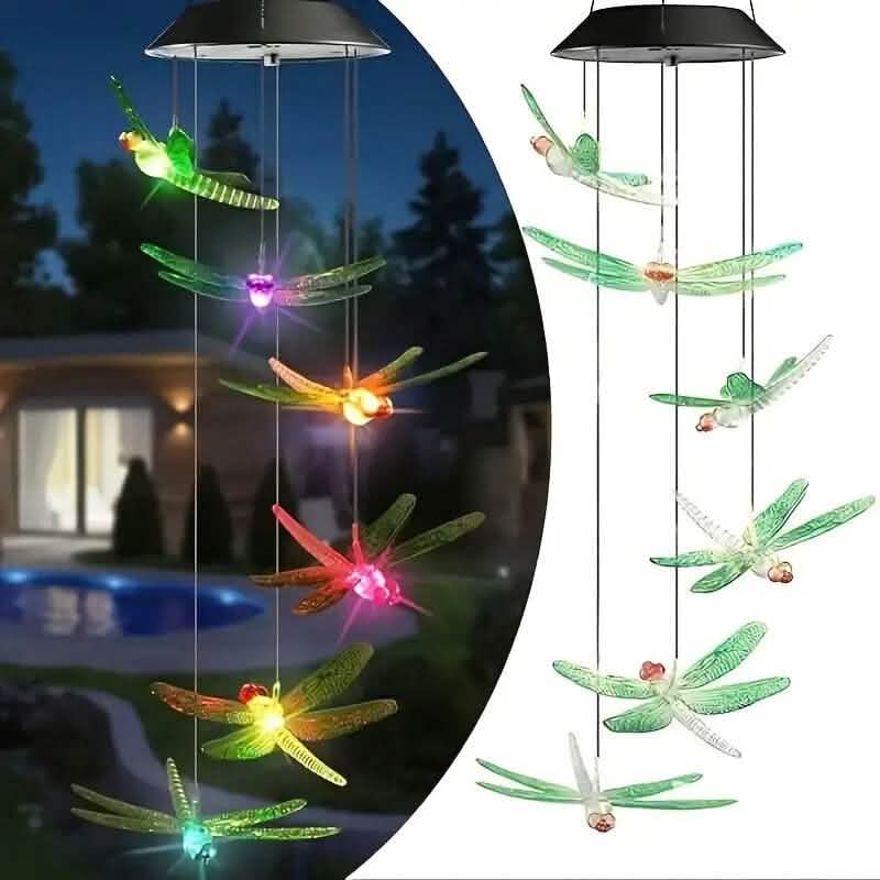 Solar Dragonfly Wind Chimes Lights by DailySale