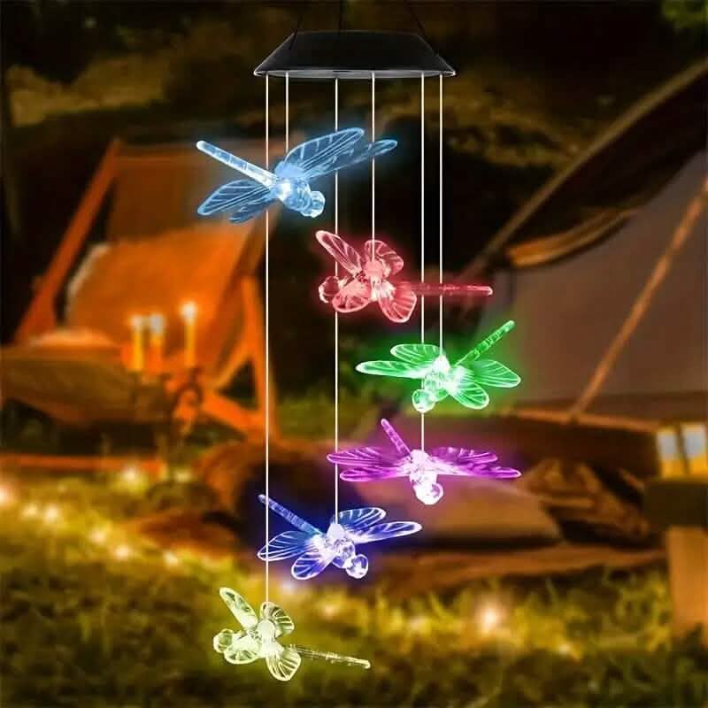 Solar Dragonfly Wind Chimes Lights by DailySale