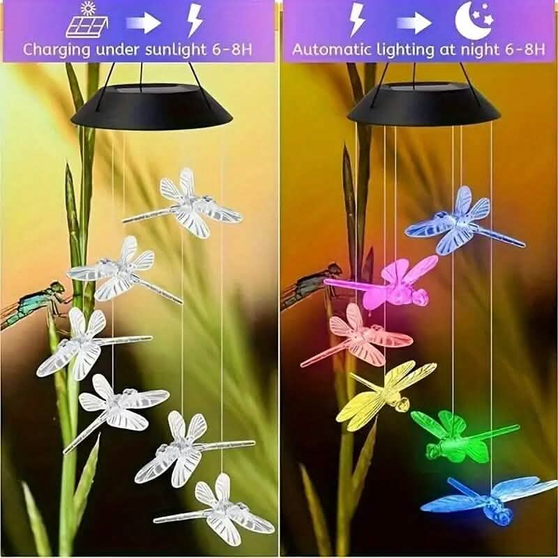 Solar Dragonfly Wind Chimes Lights by DailySale