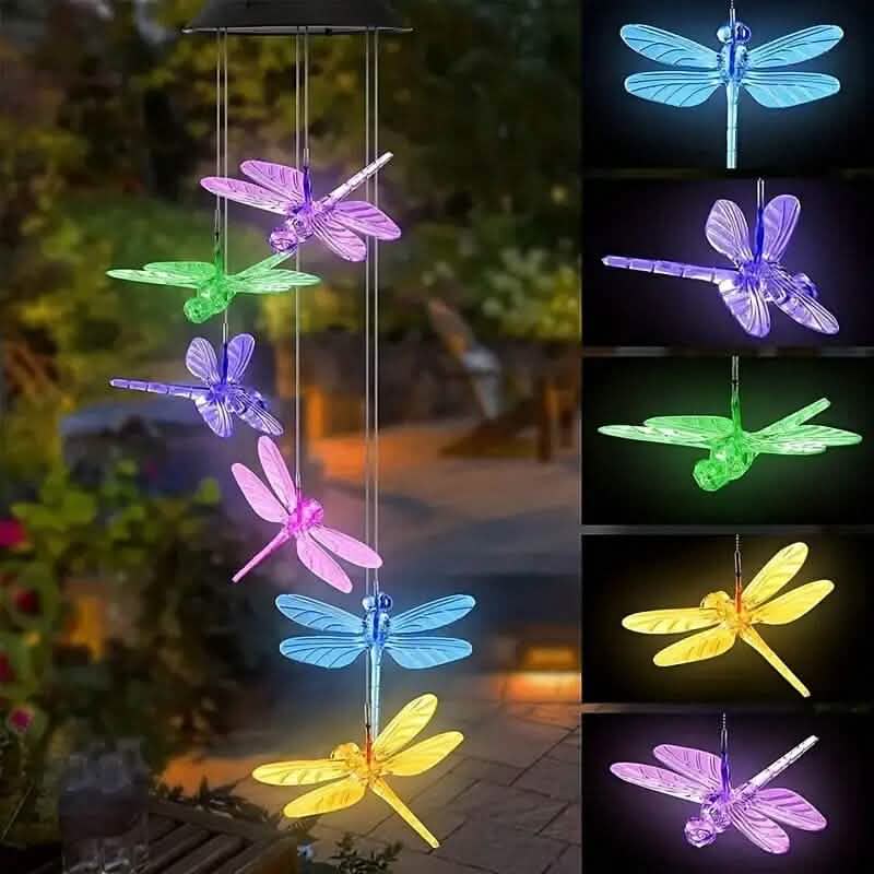 Solar Dragonfly Wind Chimes Lights by DailySale