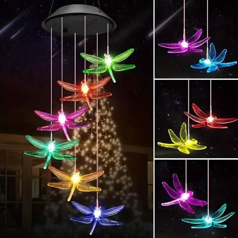 Solar Dragonfly Wind Chimes Lights by DailySale