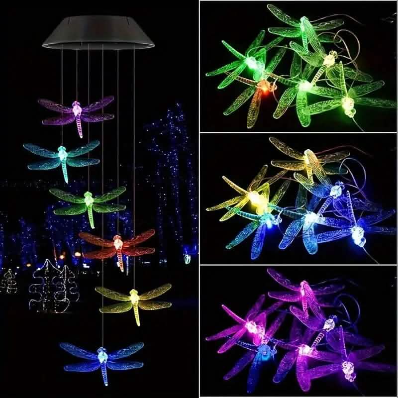 Solar Dragonfly Wind Chimes Lights by DailySale
