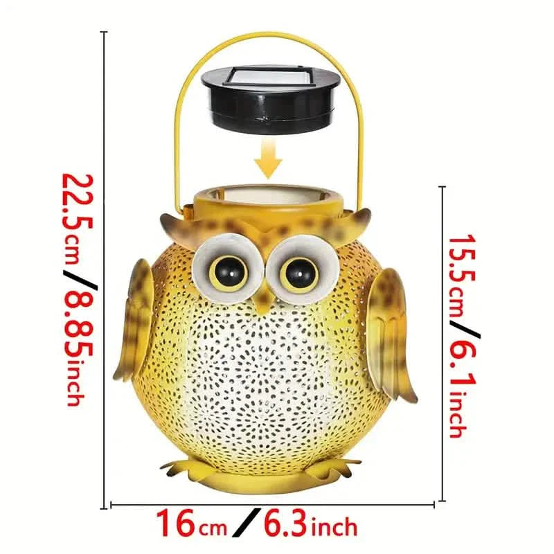 Solar Garden Hanging Light Owl Pattern by DailySale