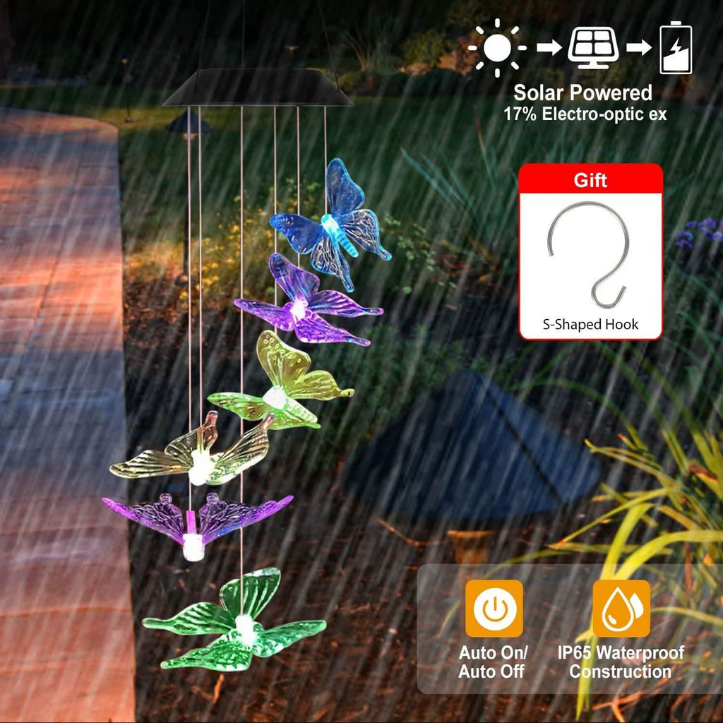 Solar LED Butterfly Wind Chimes by DailySale