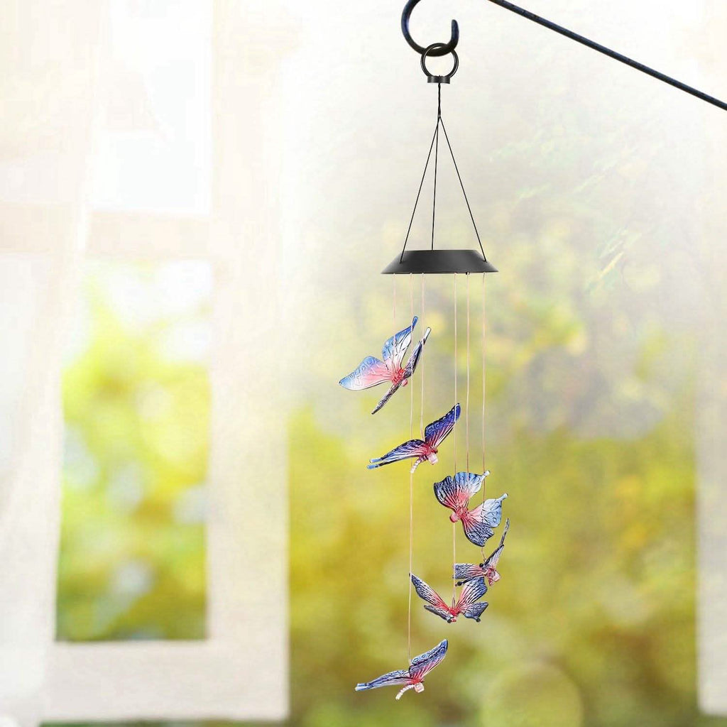 Solar LED Butterfly Wind Chimes by DailySale