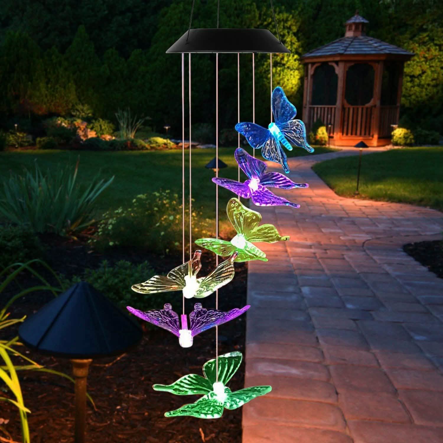 Solar LED Butterfly Wind Chimes by DailySale