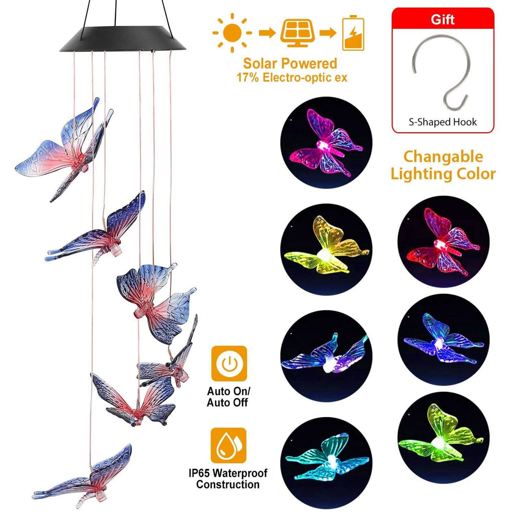Solar LED Butterfly Wind Chimes by DailySale
