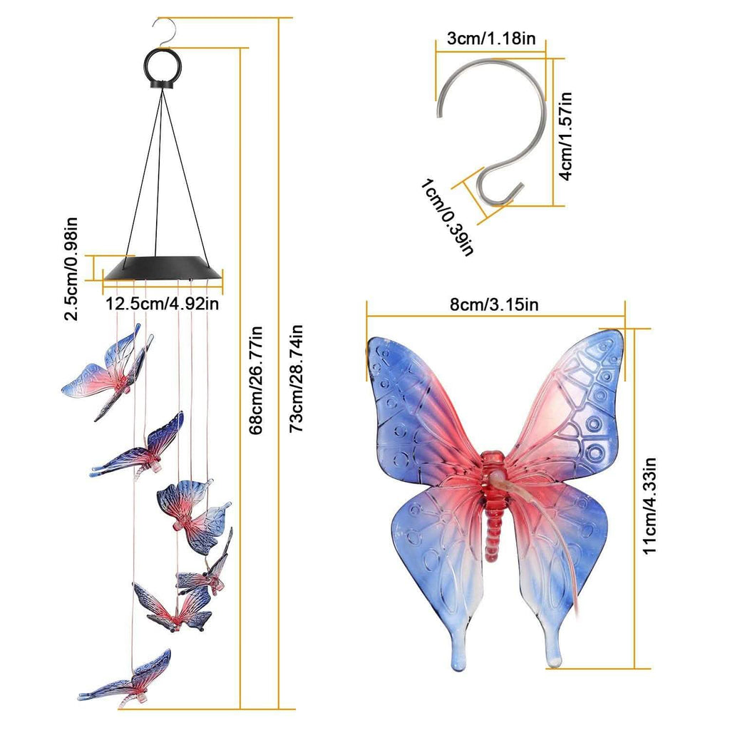 Solar LED Butterfly Wind Chimes by DailySale