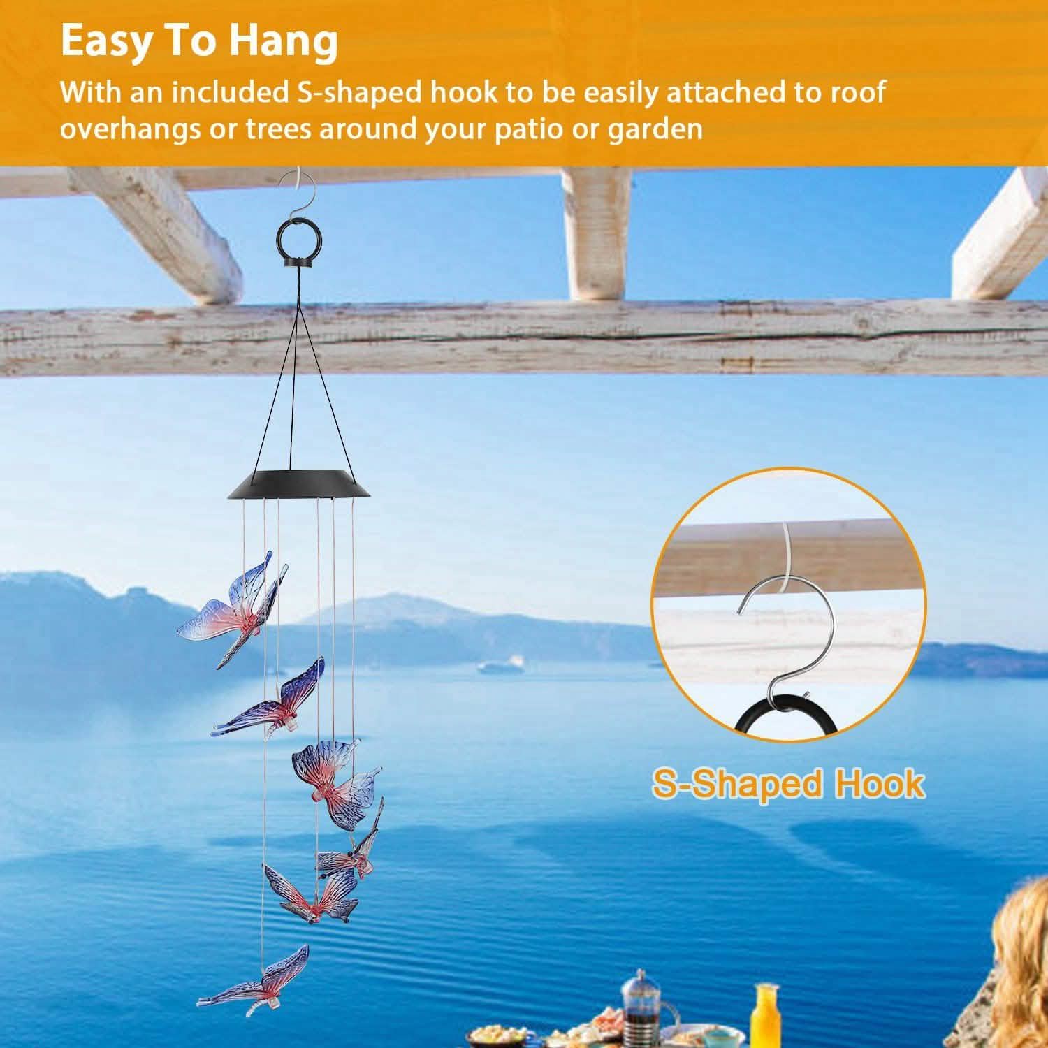 Solar LED Butterfly Wind Chimes by DailySale