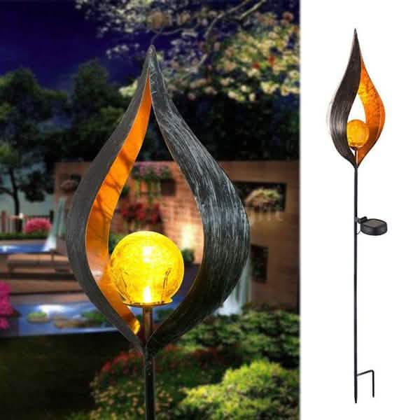 Solar LED Simulate Flame Light Lawn Lantern Lamp Waterproof Outdoor Lights by DailySale