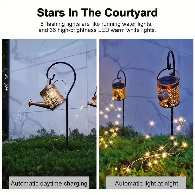Solar LED Watering Can String Lights by DailySale