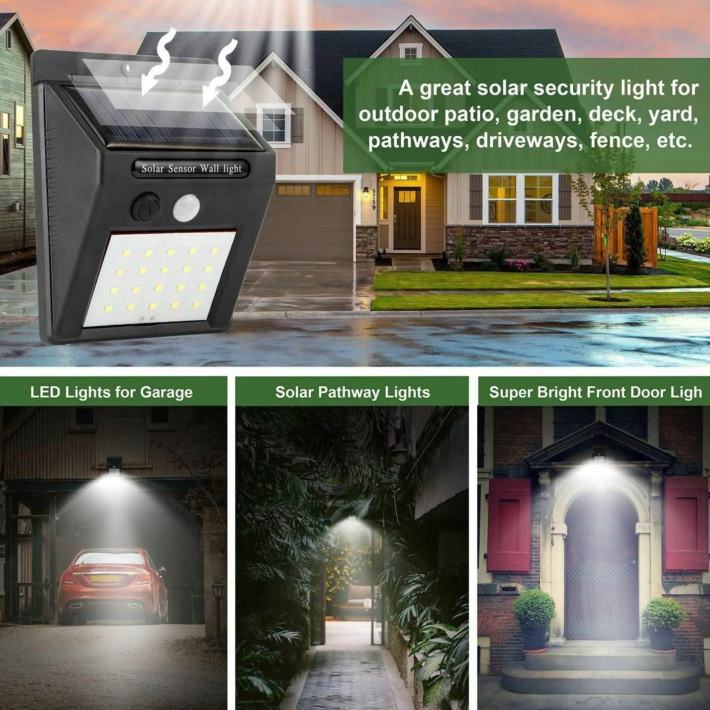 Solar Light 20 LEDs Outdoor PIR by DailySale